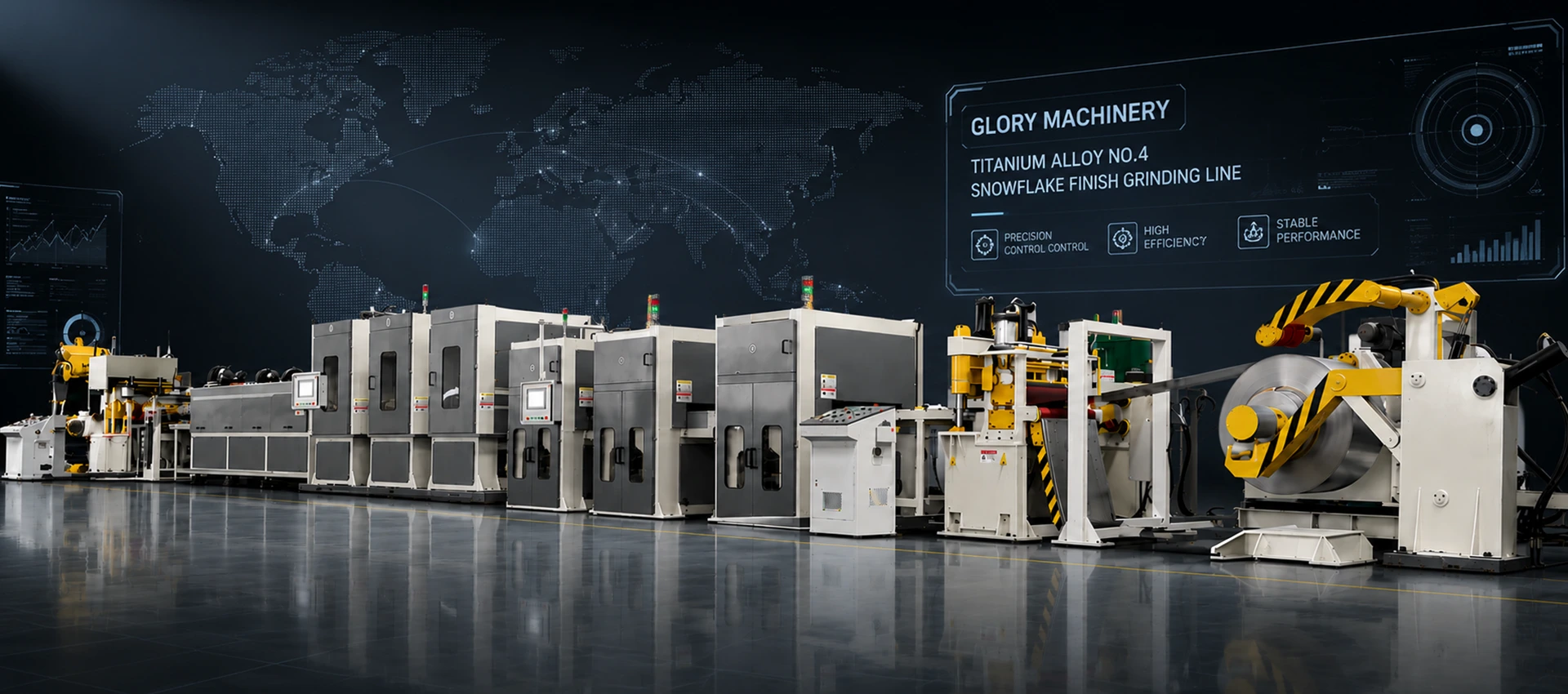 GLORY stainless steel coil polishing line in production